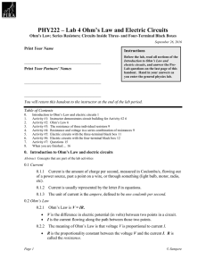 PHY222 – Lab 4 PN Junctions and Non