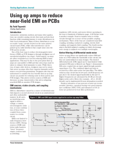 Using op amps to reduce near-field EMI on PCBs