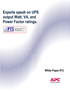 Experts speak on UPS output Watt, VA, and Power Factor ratings