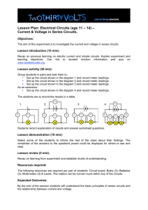 Lesson Plan: Electrical Circuits (age 11 – 14