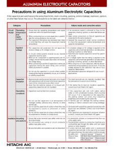 Precautions in using Aluminum Electrolytic