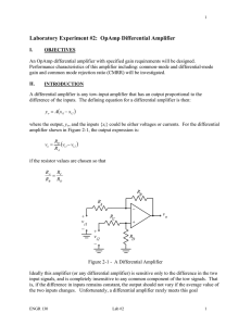 Laboratory Experiment #2: OpAmp Differential Amplifier