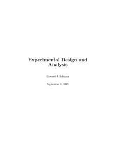 Experimental Design and Analysis - CMU Statistics