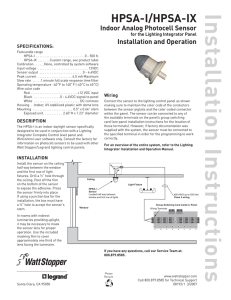 HPSA-I Indoor Analog Photocell Sensor