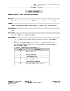 Work Instruction Browsing Course Catalog from