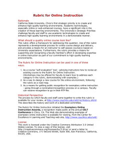 Rubric for Online Instruction