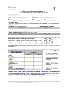 COURSE CHANGE PROPOSAL FORM (Rev. 7/12) Use for