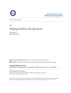 Helping Students Ask Questions - BYU ScholarsArchive