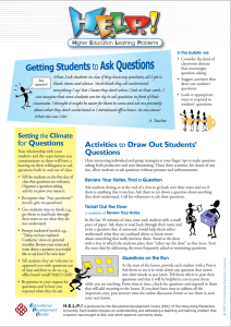 Getting Students to Ask Questions - EDC