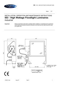 503 - High Wattage Floodlight Luminaires