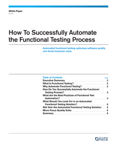 How To Successfully Automate the Functional Testing