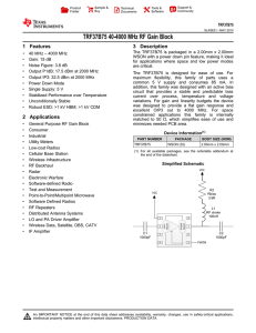 TRF37B75 40-4000 MHz RF Gain Block