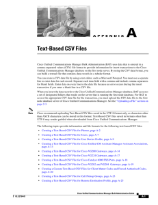 Appendix A - Text-Based CSV Files