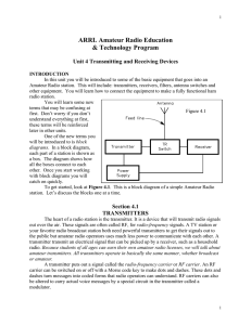 Unit 6?Transmitting and Receiving Devices