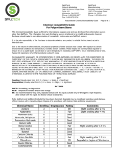 Chemical Compatibility for Polyurethane Items