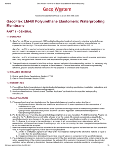 GacoFlex LM60 Polyurethane Elastomeric Waterproofing Membrane