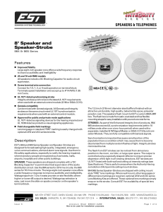8" Speaker and Speaker-Strobe - Canadian Fire Alarm Association