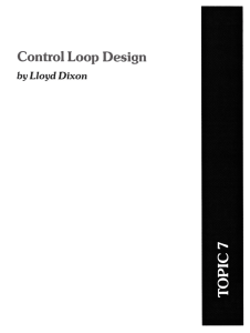 Seminar 800 Topic 7 - Control Loop Design