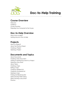 Doc-to-Help Class Outline