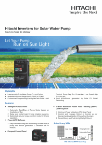 Hitachi Inverters for Solar Water Pump - Hitachi Hi