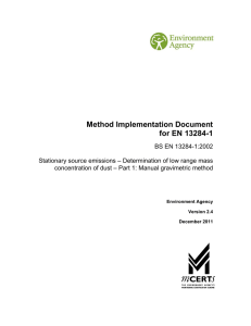 Method Implementation Document for EN 13284-1
