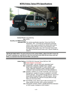 MTPD Police Tahoe PPV Specifications