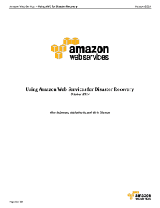 Using AWS for Disaster Recovery