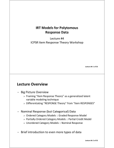 IRT Models for Polytomous Response Data