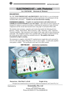 Electronics Kit - with Photonics, Instruction Sheets