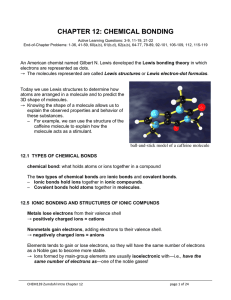 chapter 12: chemical bonding