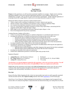 Experiment 4 Op-Amp Circuits Pre-Lab - ECSE