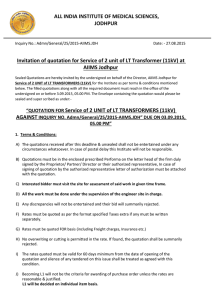 Invitation of quotation for Service of 2 unit of LT Transformer (11kV)