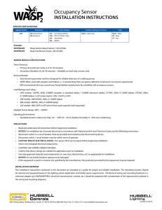 Occupancy Sensor - Hubbell Control Solutions