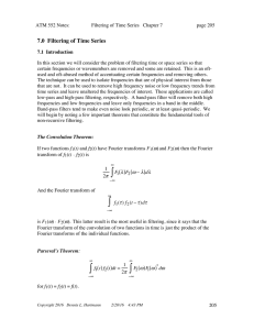 7.0 Filtering Of Time Series