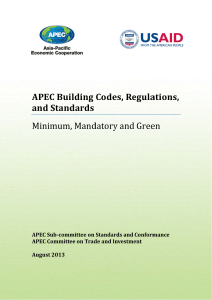 APEC Building codes, regulations and standards