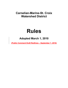 CMSCWD Rules - Carnelian Marine St. Croix Watershed District