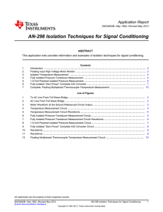 AN-298 Isolation Techniques for Signal Conditioning (Rev. B) PDF