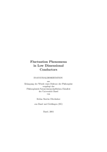 Fluctuation Phenomena in Low Dimensional Conductors