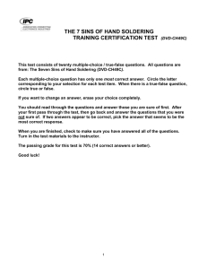 THE 7 SINS OF HAND SOLDERING TRAINING CERTIFICATION