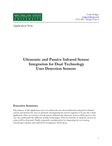 Ultrasonic And Passive Infrared Sensor Integration For Dual