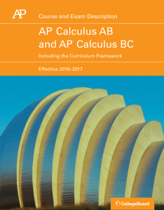 AP Calculus AB and AP Calculus BC Course and Exam Description