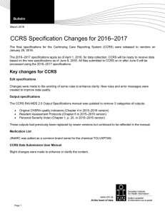 CCRS Specification Changes for 2016-2017