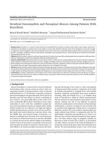 Vertebral Osteomyelitis and Paraspinal Abscess Among