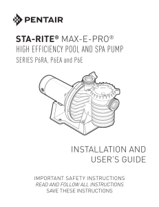 STA-RITE® MAX-E-PRO® HIGH EFFICIENCY POOL AND SPA PUMP