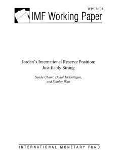 Jordan`s International Reserve Position