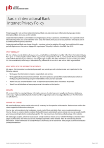 Jordan International Bank Internet Privacy Policy
