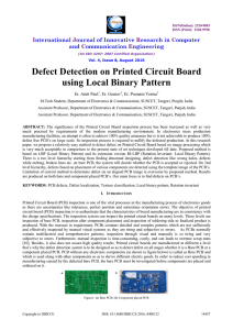 Defect Detection on Printed Circuit Board using Local