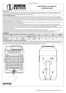 Braking Resistors User Guide