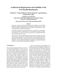 Architectural Requirements and Scalability of the NAS Parallel