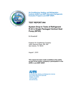 System Drop-in Tests of Refrigerant R-32 in Single Packaged